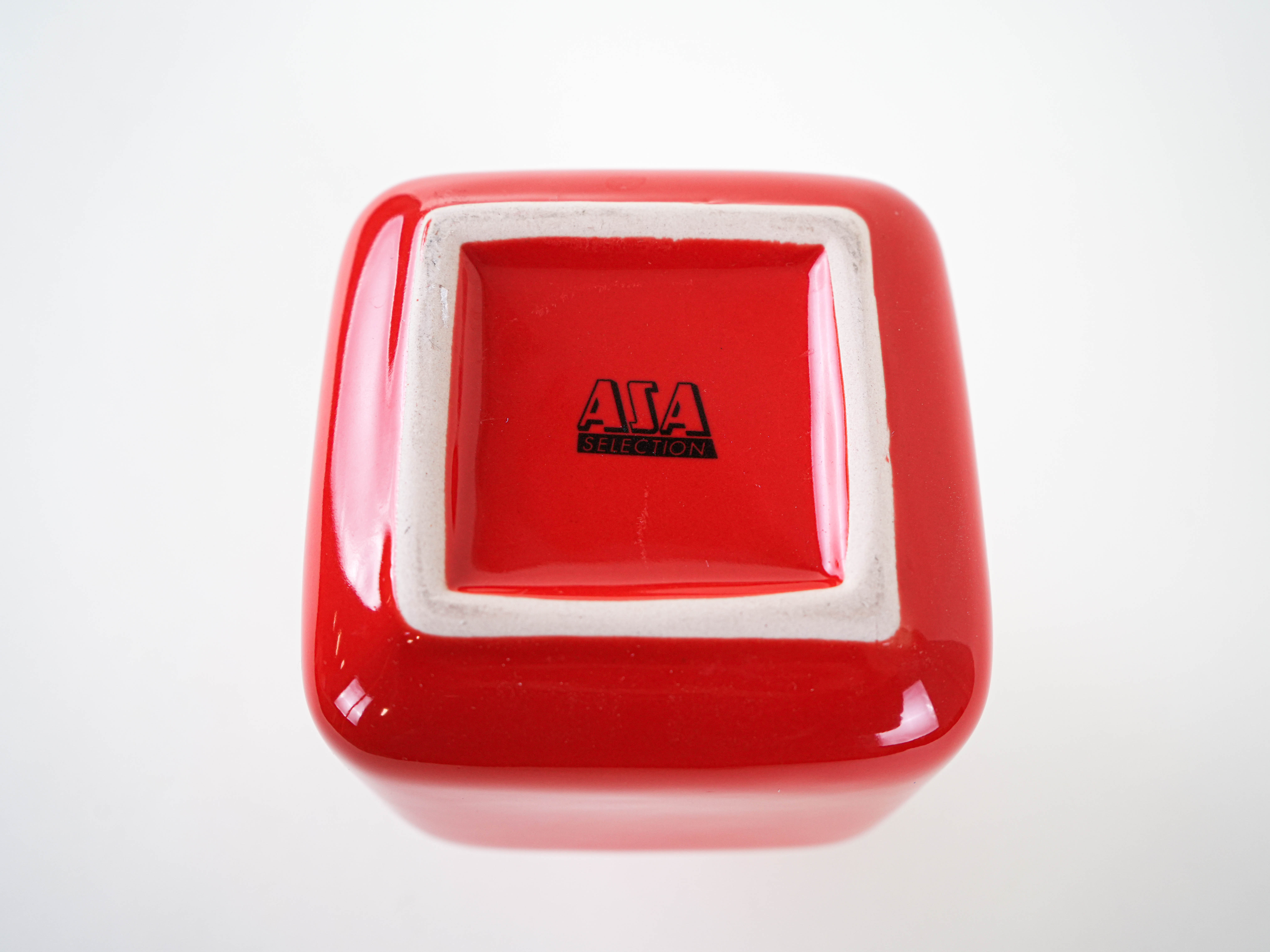 Red ceramic vase, German design, 1990s, manufactured by ASA Selection