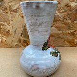 Old vallauris vase white enameled terracotta vintage flower decor
