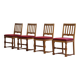 Vintage 1940s/50s Solid Oak Danish Farmhouse Chairs, Baroque style set of 4