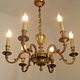 French art nouveau bronze empire style 6 lights chandelier