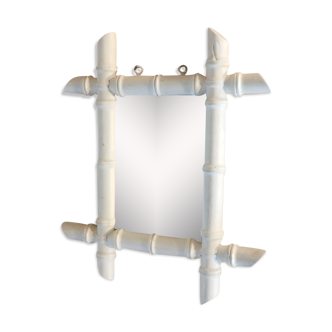 Miroir ancien bambou blanc