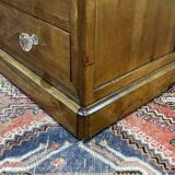 Louis Philippe chest of drawers with 5 drawers from the 19th century in cherry wood with glass knobs