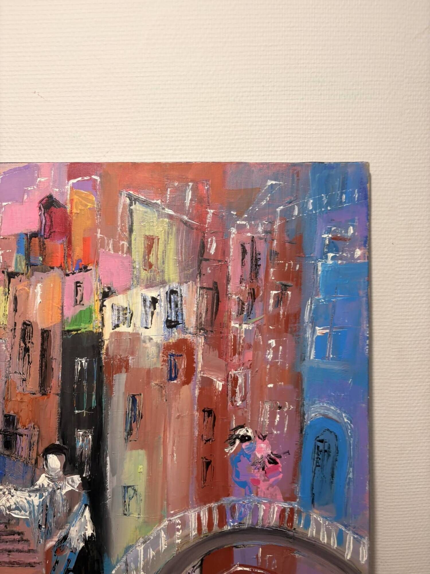 Canvas Painting Deloison Venetian Scene Carnival Pierrot Commedia