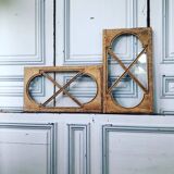 2 old small oak windows