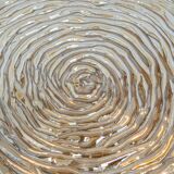 Amber glass wall light in the shape of a fingerprint, Germany, 1970s.