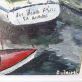 Oil on canvas the port of the Fleet in Re