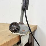 Large Grey Industrial Workshop Table Lamp, 1960s