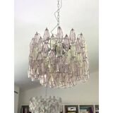 Contemporary Multicolor "Poliedri" Murano Glass Chandelier in Venini Style