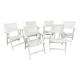 6 fauteuils de jardin bois vintage pliant