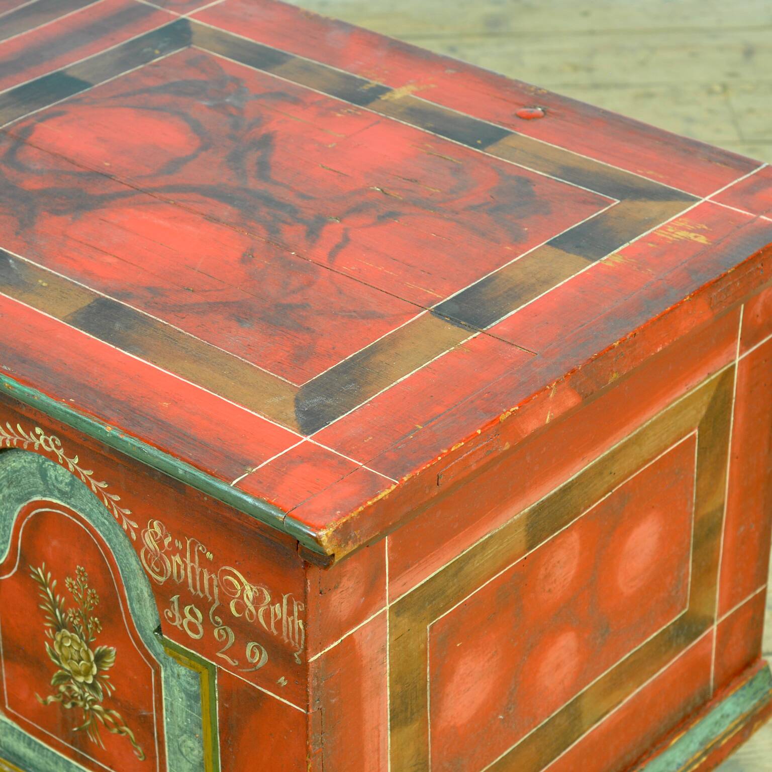 Folk-Art Bridal Chest, anno 1829