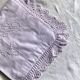 Taie d'oreiller ancienne en coton lilas