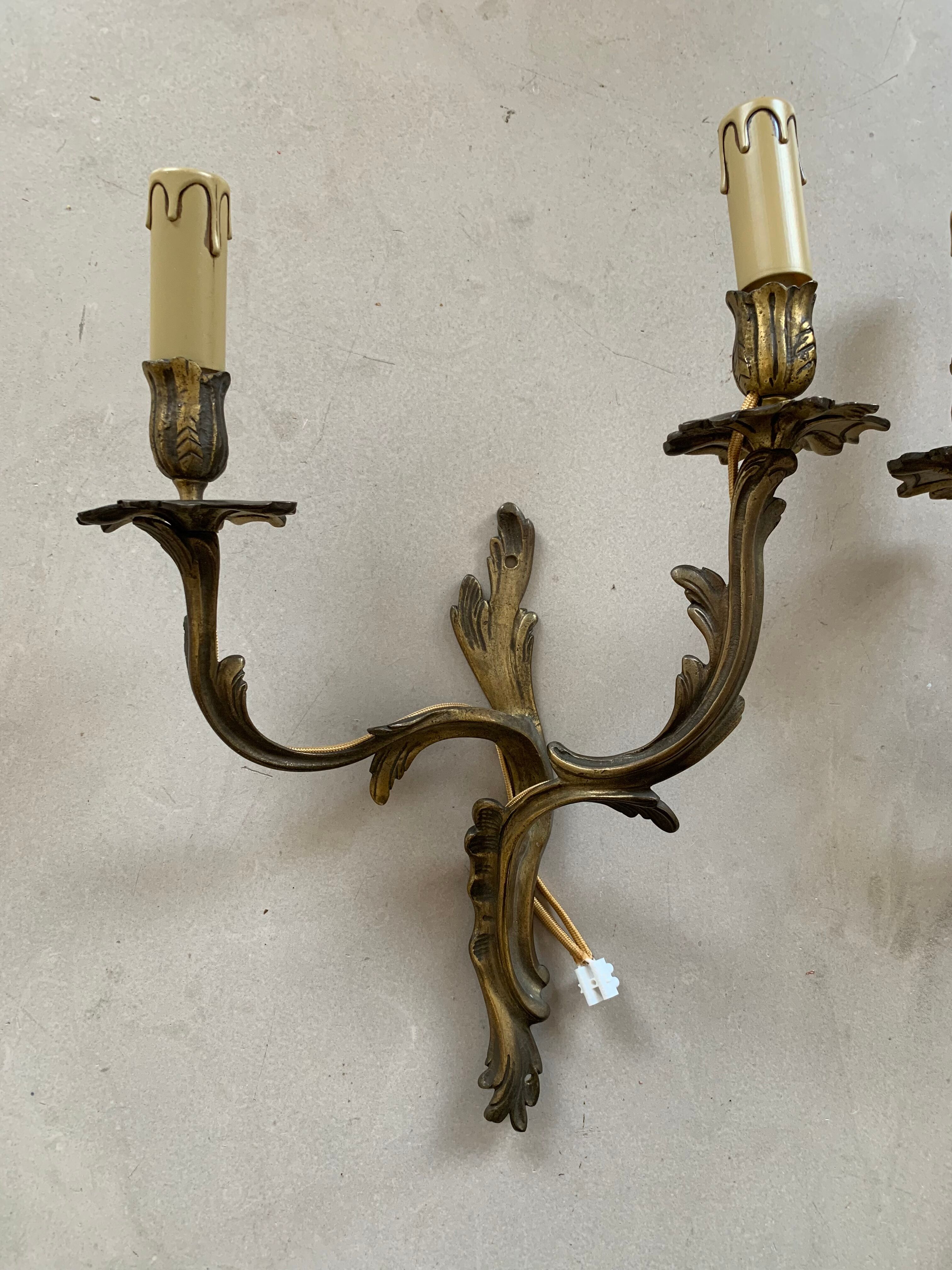 Pair of Louis XV bronze sconces