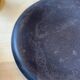Vintage sculptural polished black marble donut plate flat tray empty po