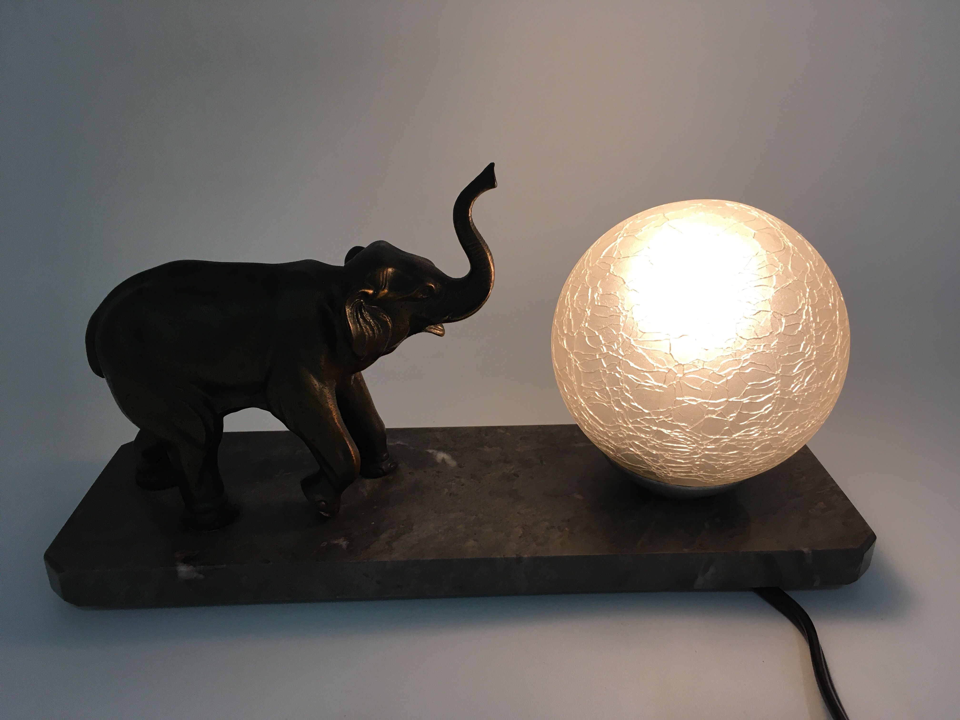 Bedside lamp art deco elephant .