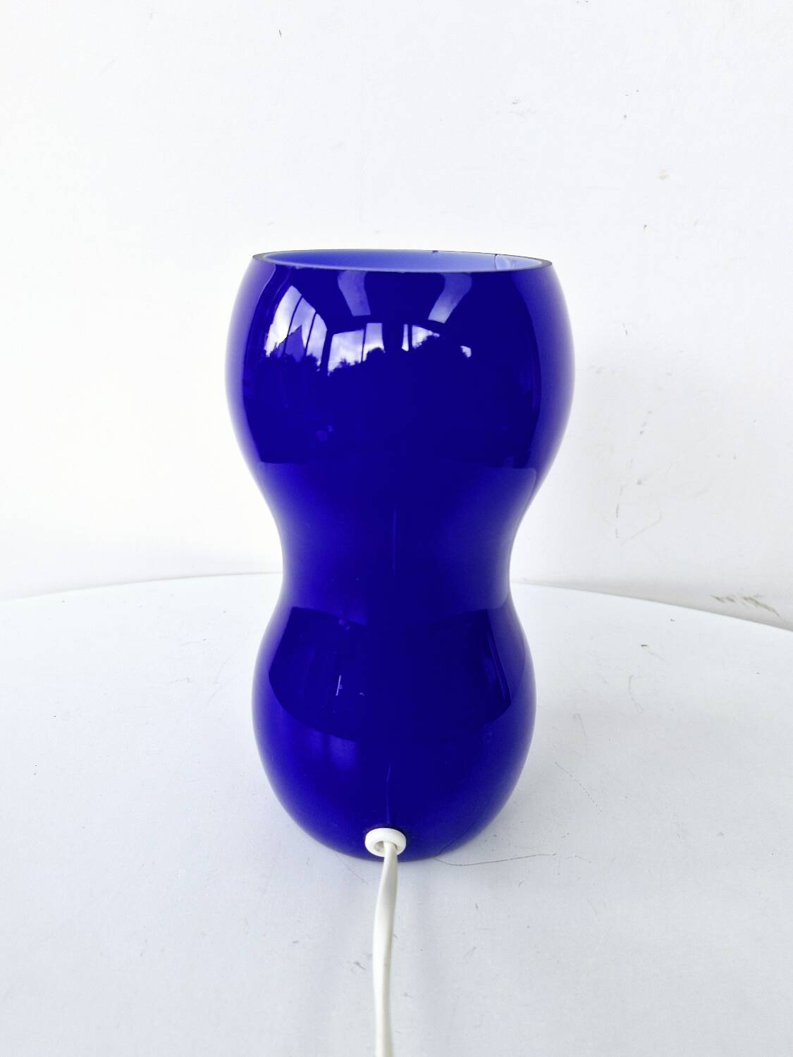 Lampe de table vintage 90's ikea design kvintant verre bleu