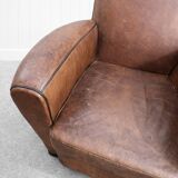 Pair of leather club armchairs – Mid-20th century