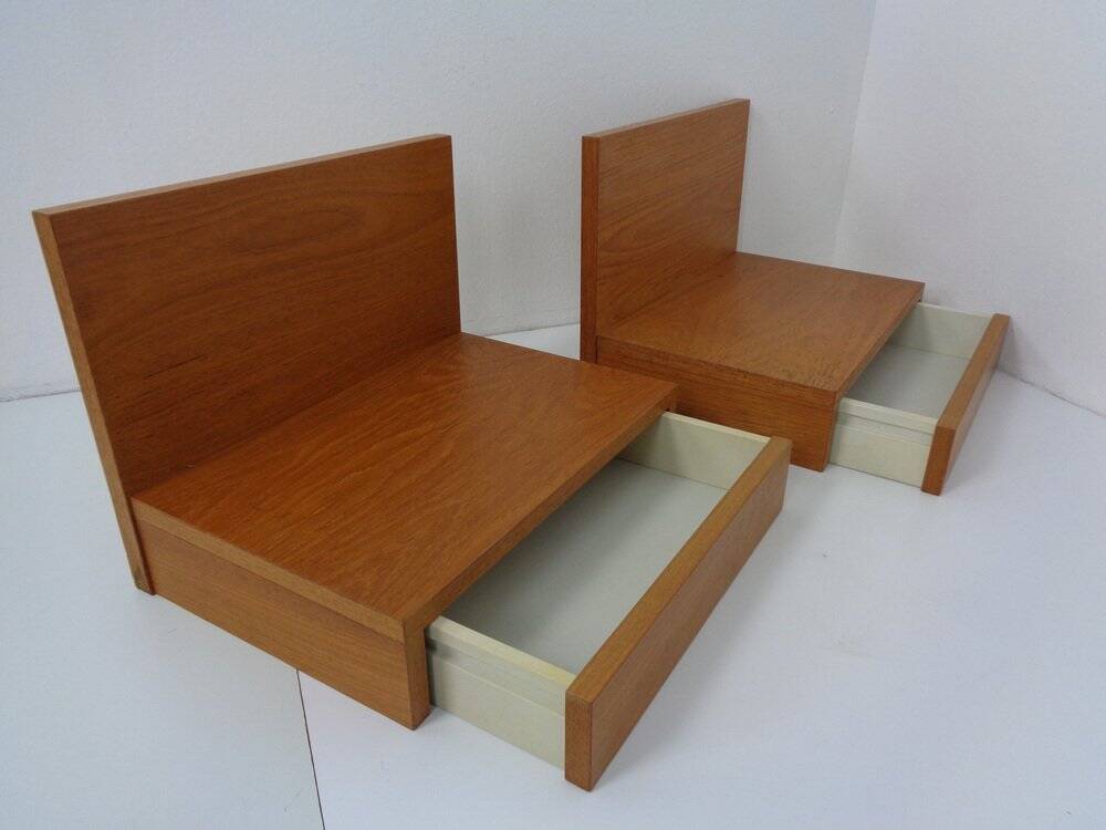 Teak Consoles with Drawers, 1960s, Set of 2