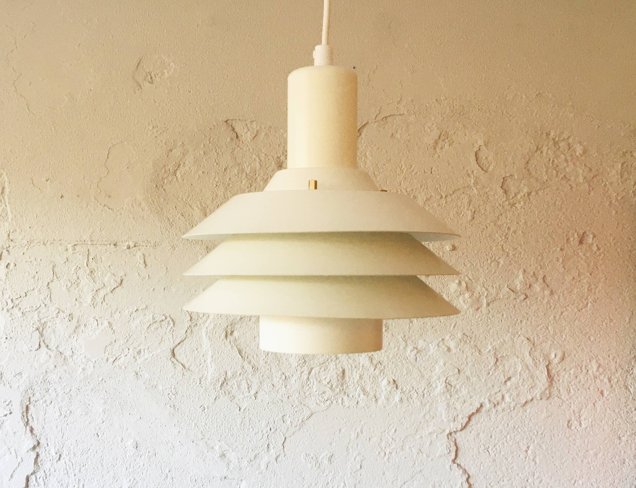 Danish white metal pendant light, 1960