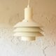 Danish white metal pendant light, 1960