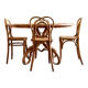 Thonet table no. 3 and 4 bent beech chairs with caning, circa 1890.