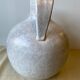 Vase - forme  boule à deux anses  en grés emaillé de couleur grège clair