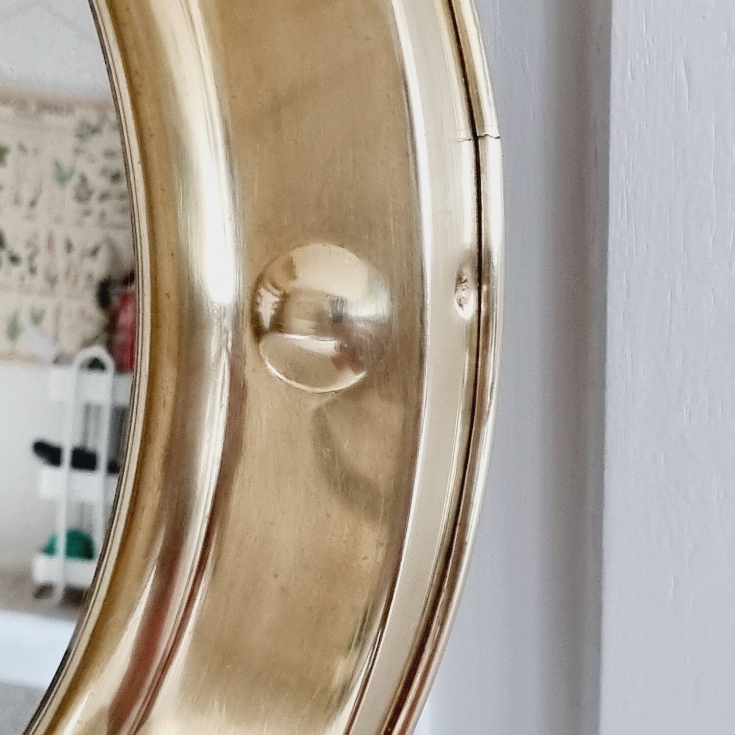 Brass witch's eye porthole mirror