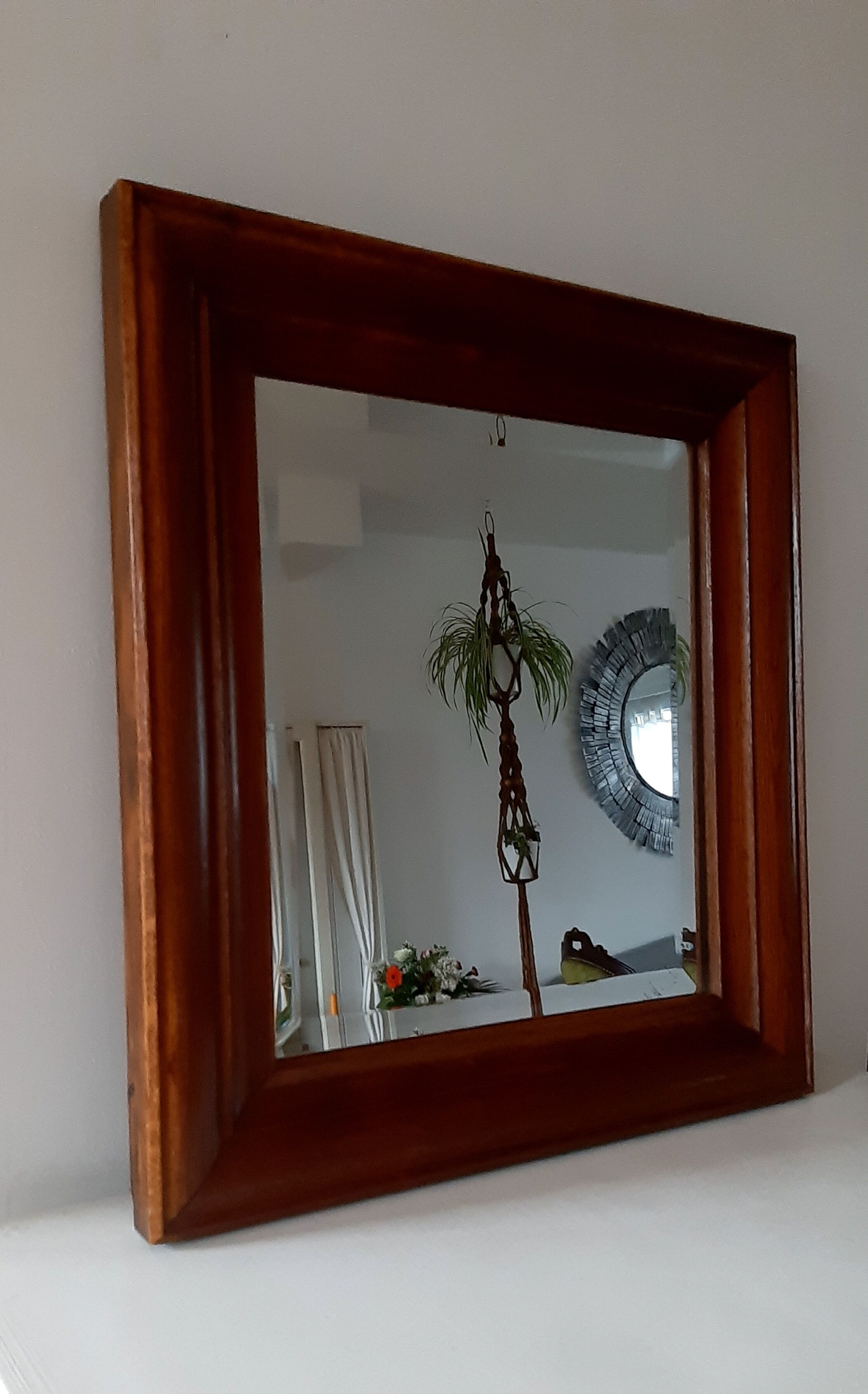 Old beveled mirror 51x56cm