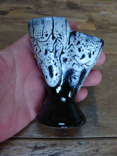 Vase double en céramique émaillée vintage