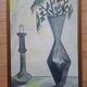 Tableau, huile sur toile dans le goût de Bernard Buffet, années 70