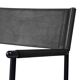 Pair of contemporary bar stools with black leather backrest and metal.