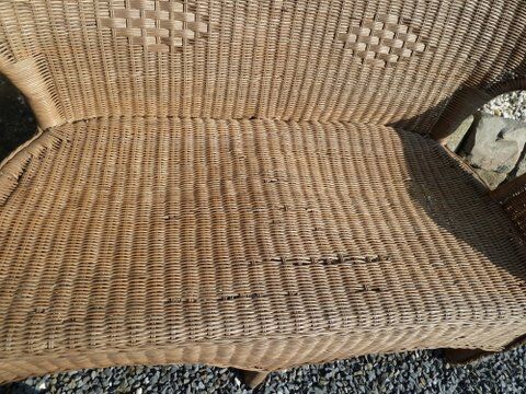 Bench 2 seats wicker