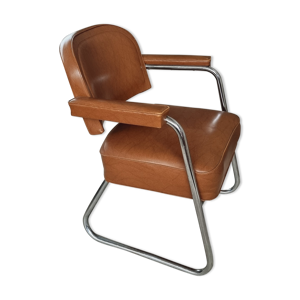 Chaise vintage chaise de bureau fauteuil moka marron