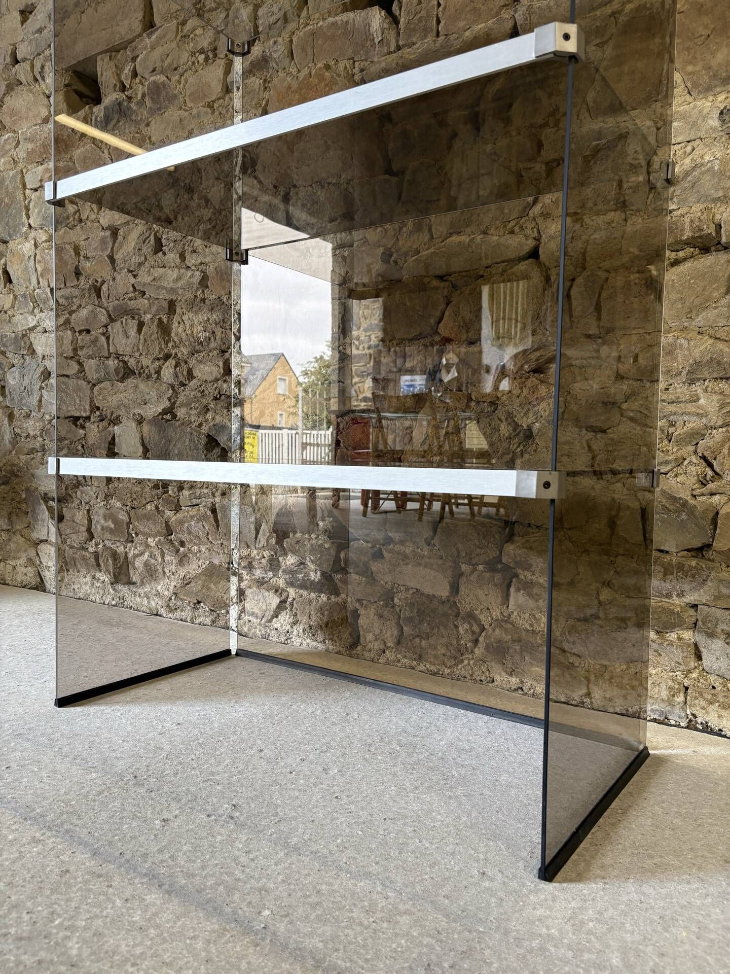 Hi-fi furniture in glass and aluminium for Pieterman Holland, 1970