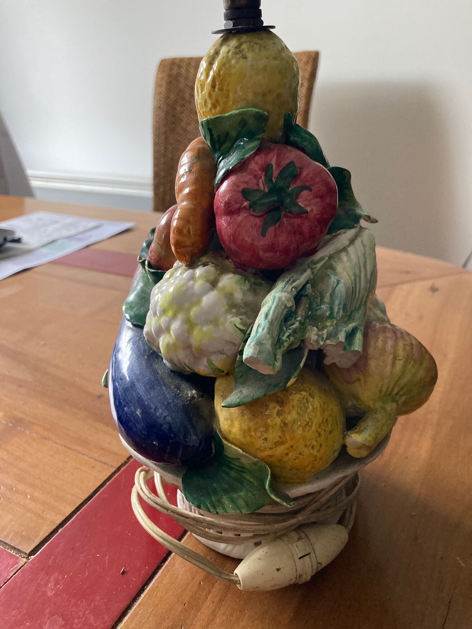 Porcelain lamp foot sign kaly 3/67