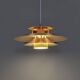Vintage Danish metal pendant light in orange and yellow – 1970s