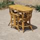 Table and chairs bistrot head to head rattan bamboo 1970