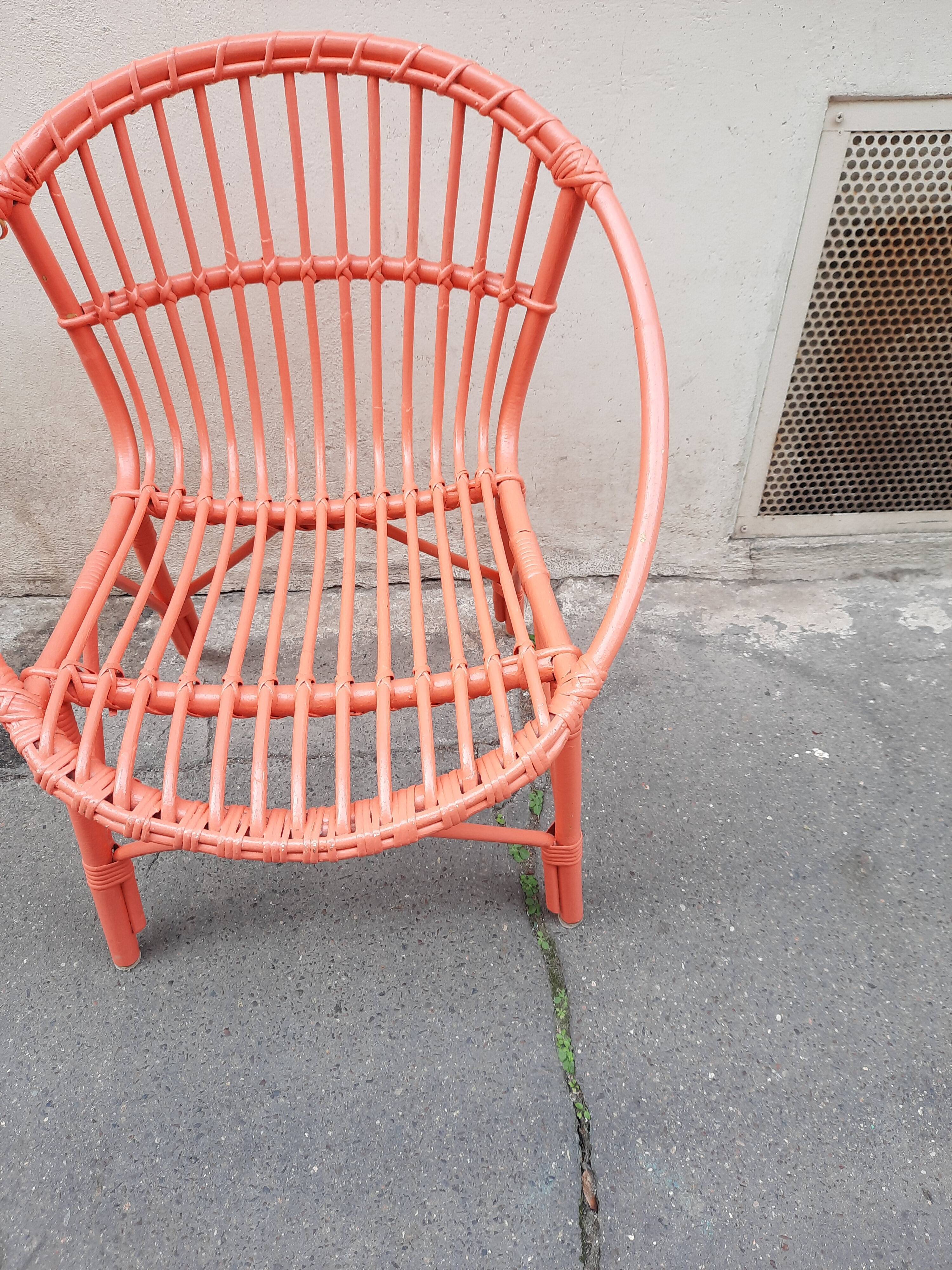 Rattan basket armchair