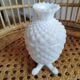 Bonbonnière, pineapple sugar bowl in white opaline.