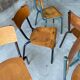 Set of 10 vintage mismatched industrial chairs mullca