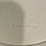 Set of 10 longwy white dessert plates
