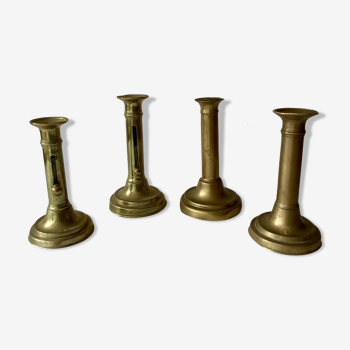 Lot de 4 bougeoirs anciens