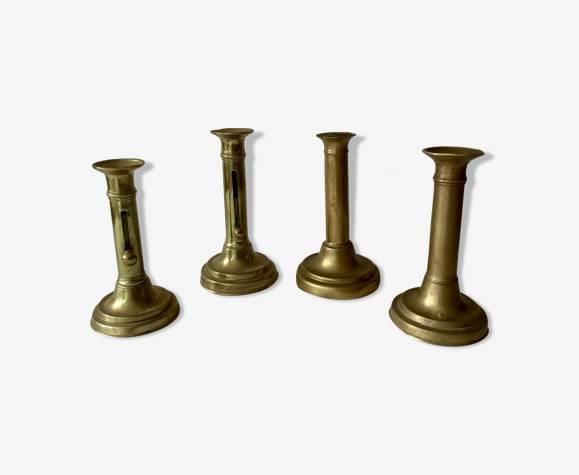 Lot de 4 bougeoirs anciens