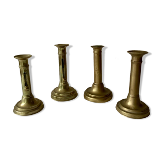 Lot of 4 old candlesticks