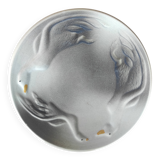 Plate with 3 ducks / geese in relief - Faïencerie de la Linde, France
