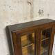 Secrétaire vitrine en chêne meuble 2 corps avec abattant
