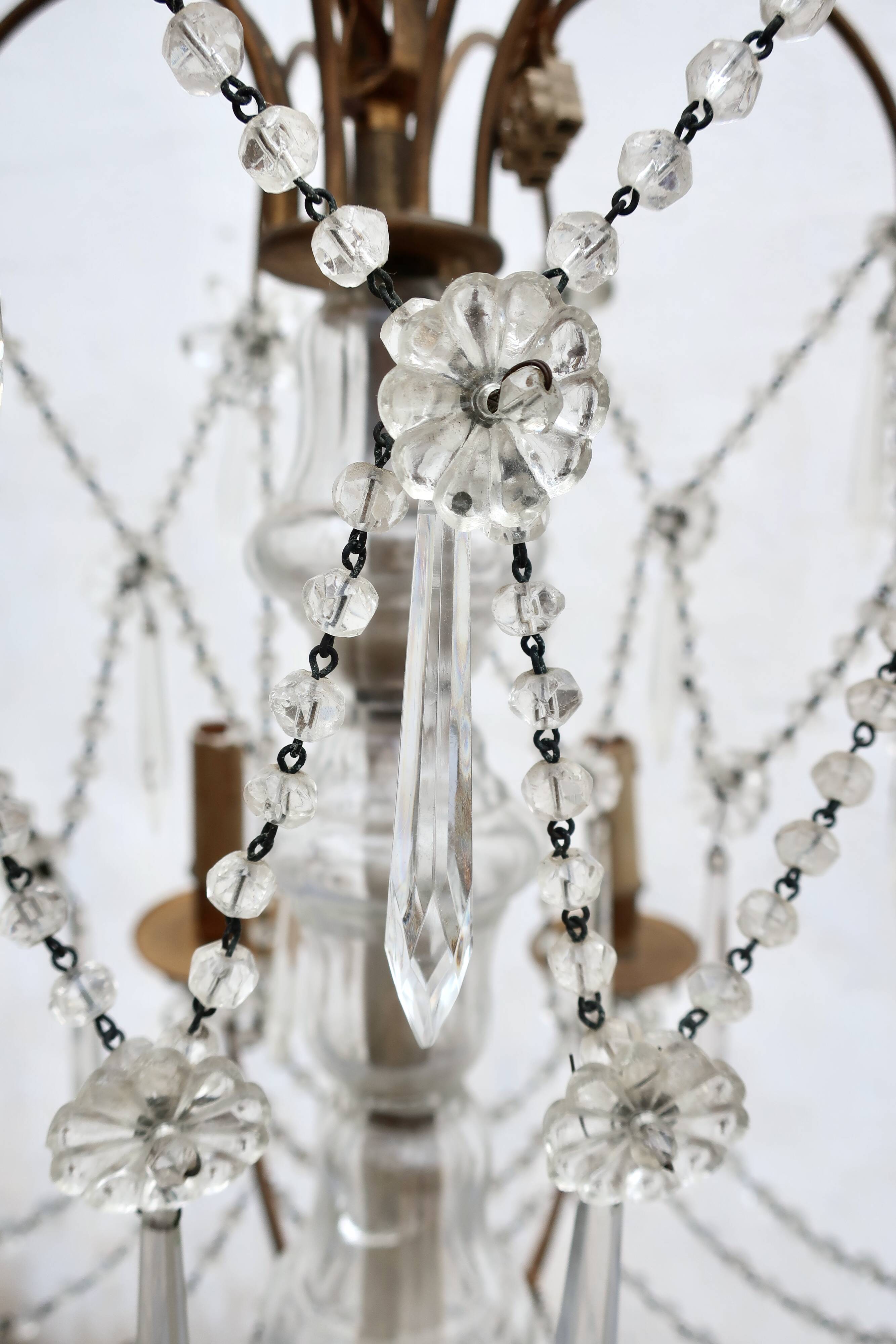 8-Light Bronze Chandelier with Crystal Tassels