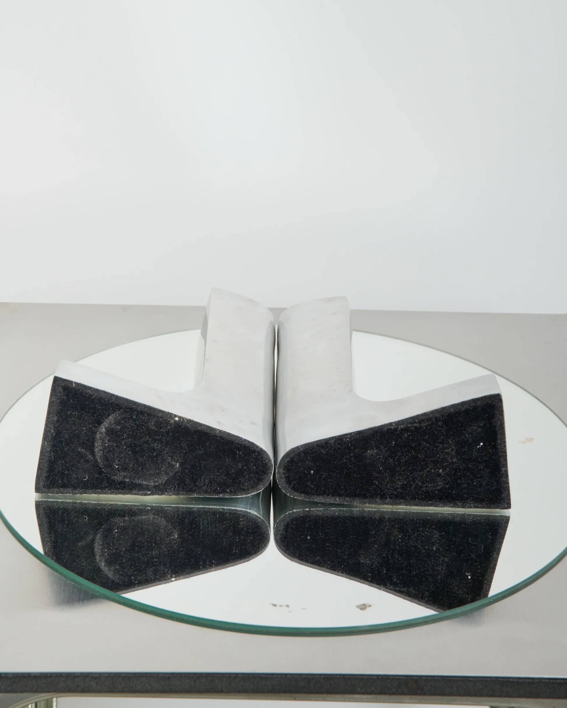 Pair of candlesticks "L", 1970-1980