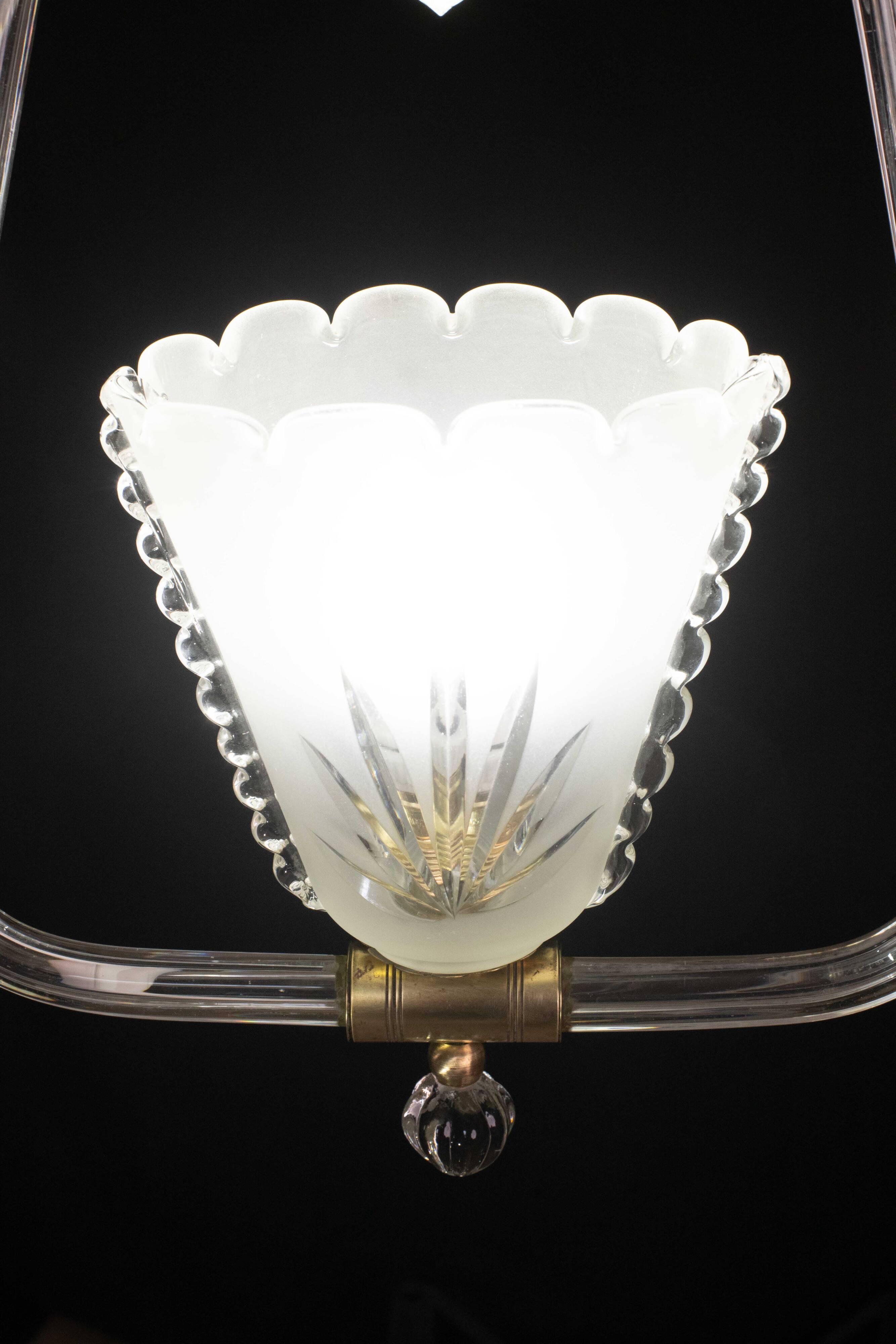 Charming Liberty Barovier and Toso Chandelier, 1940s