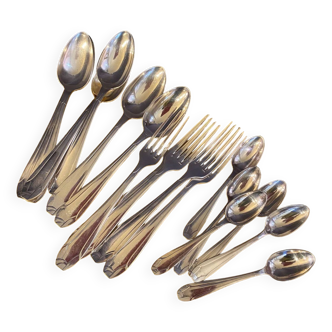 Apollo cutlery series silver metal art deco style