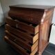 Vintage wooden toilet commode with marble top.